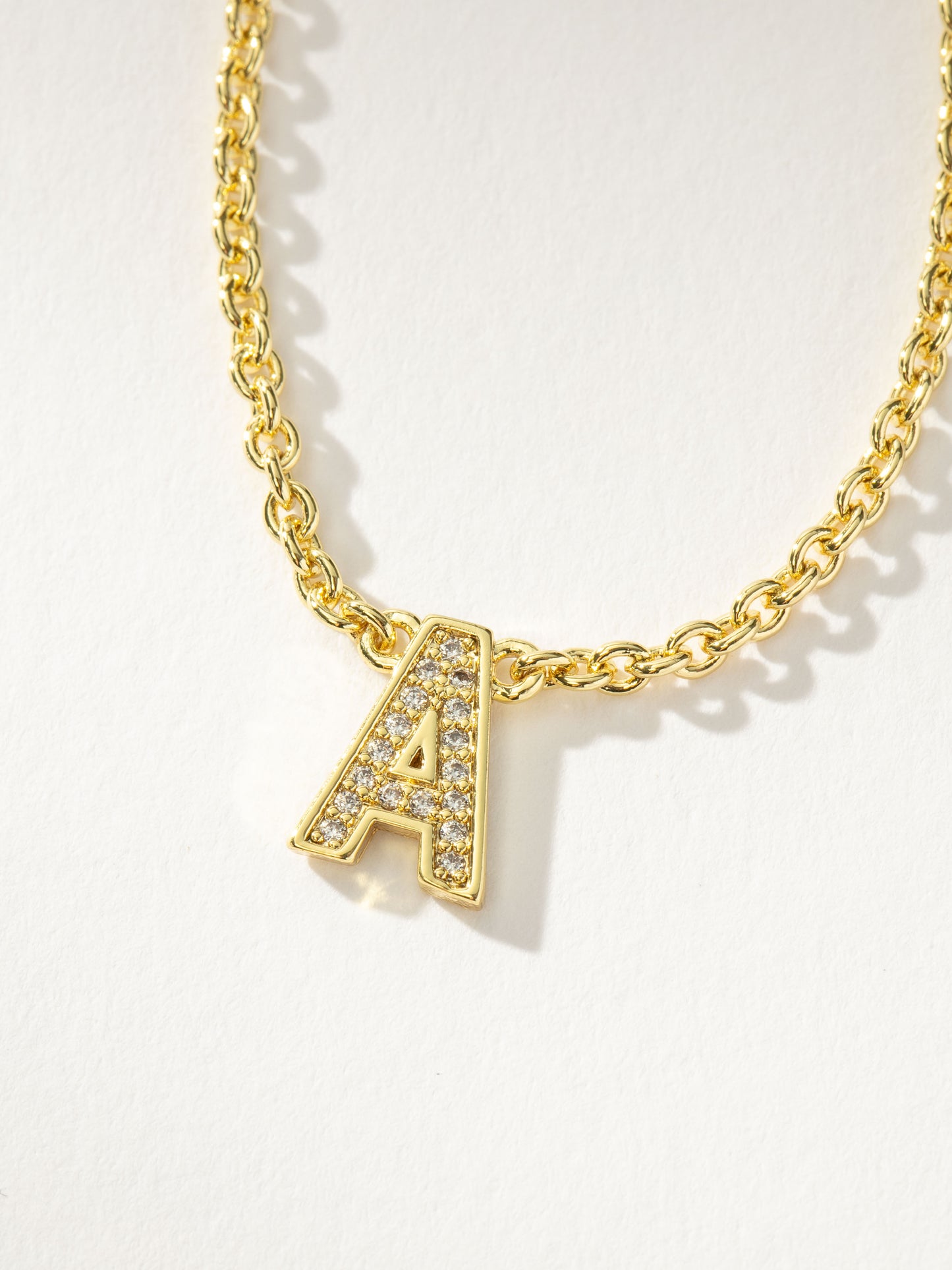 Initial Here Necklace | Gold A | Product Detail Image | Uncommon James