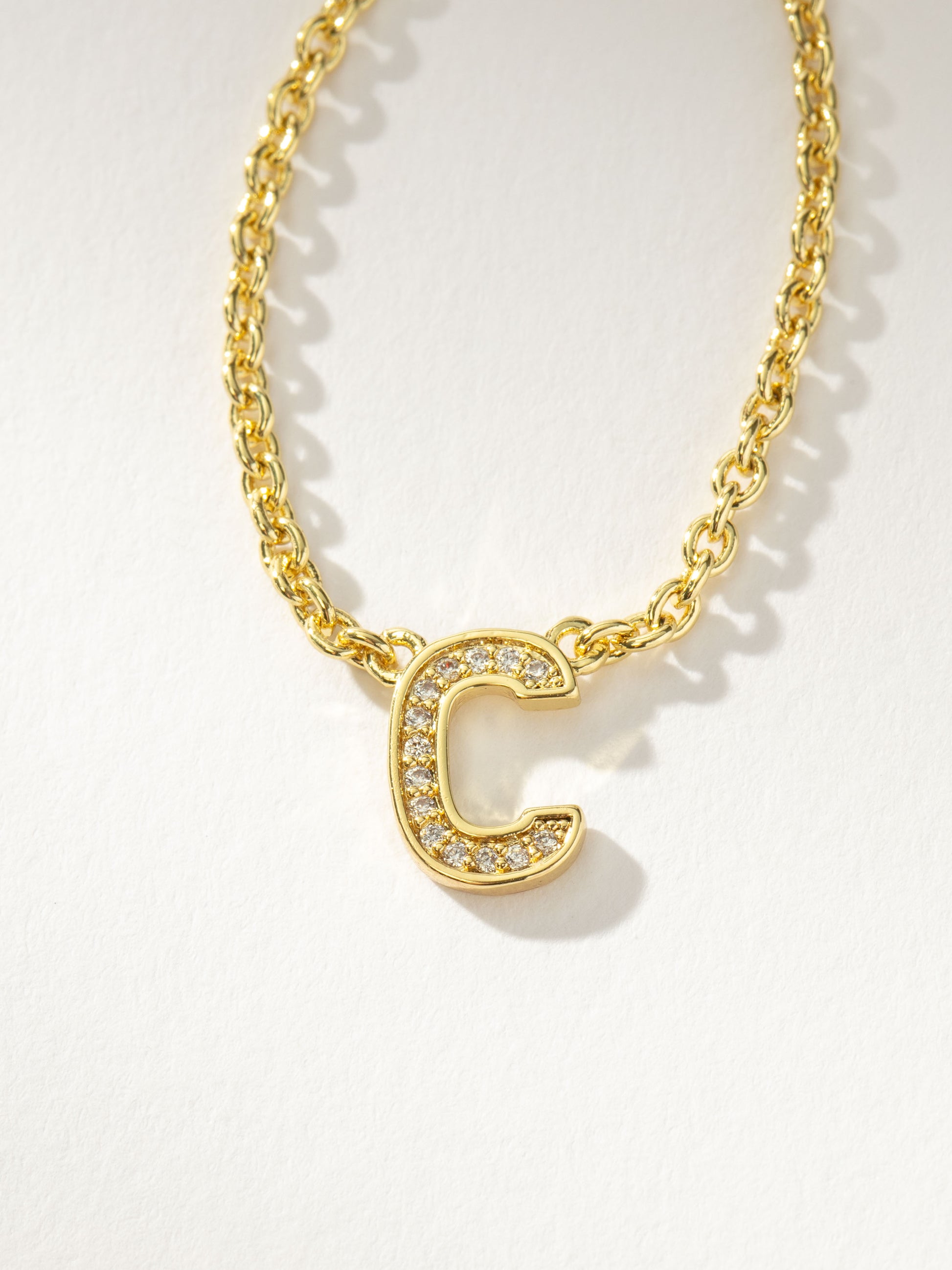 Initial Here Necklace | Gold C | Product Detail Image | Uncommon James
