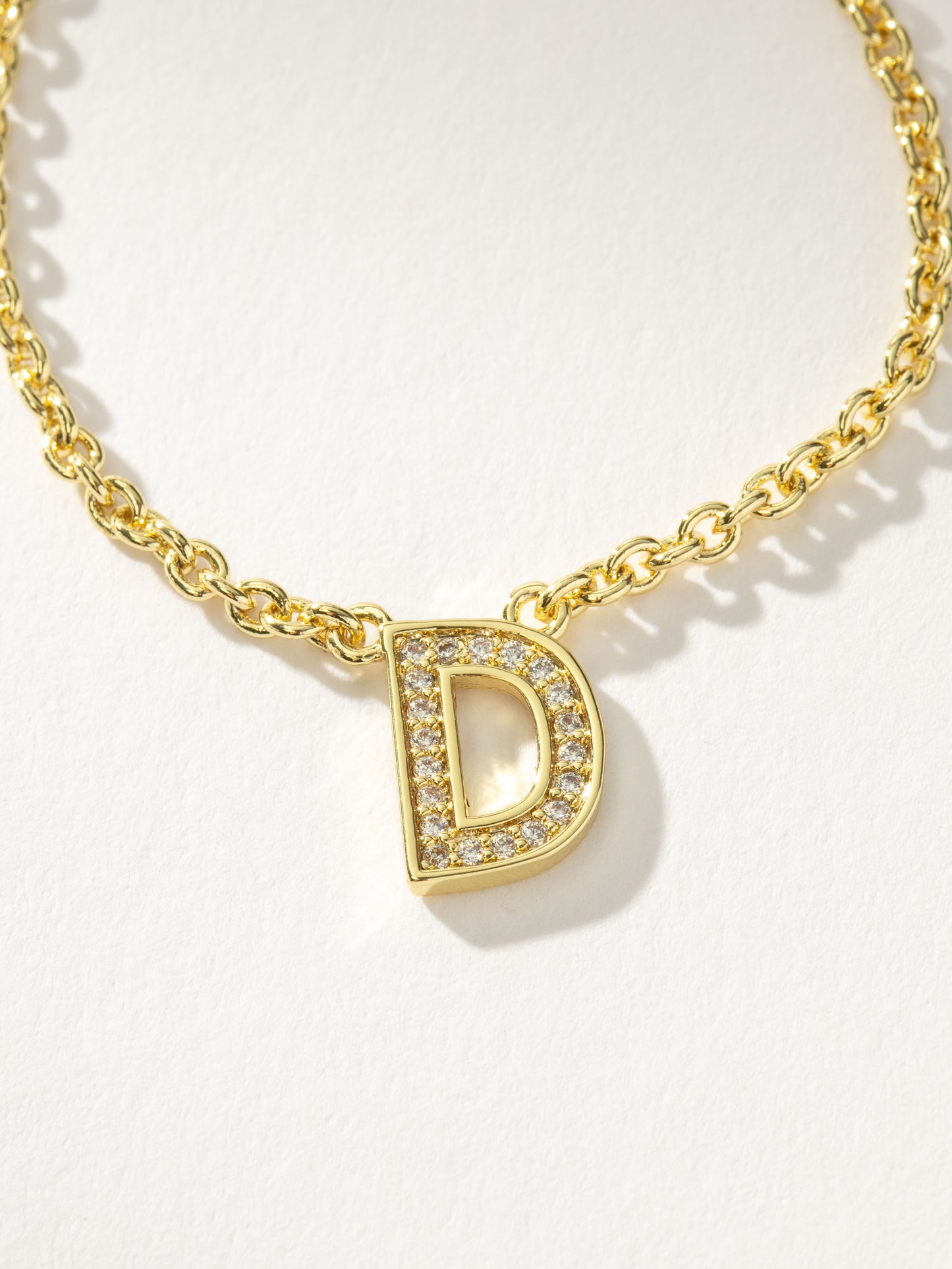 Initial Here Necklace | Gold D | Product Detail Image | Uncommon James