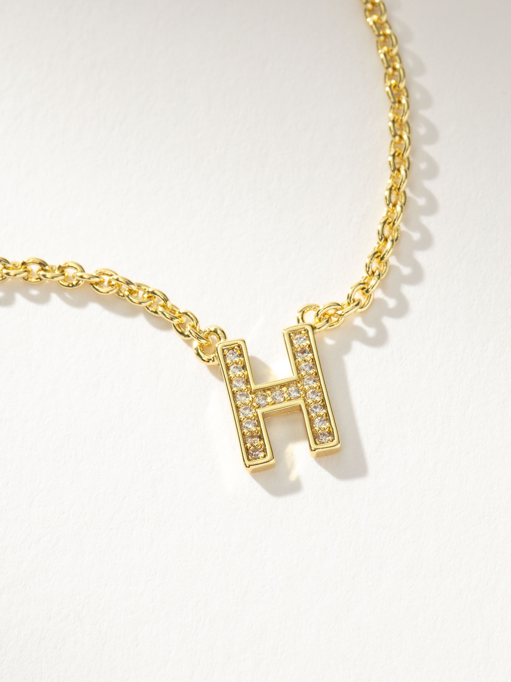 Initial Here Necklace | Gold H | Product Detail Image | Uncommon James