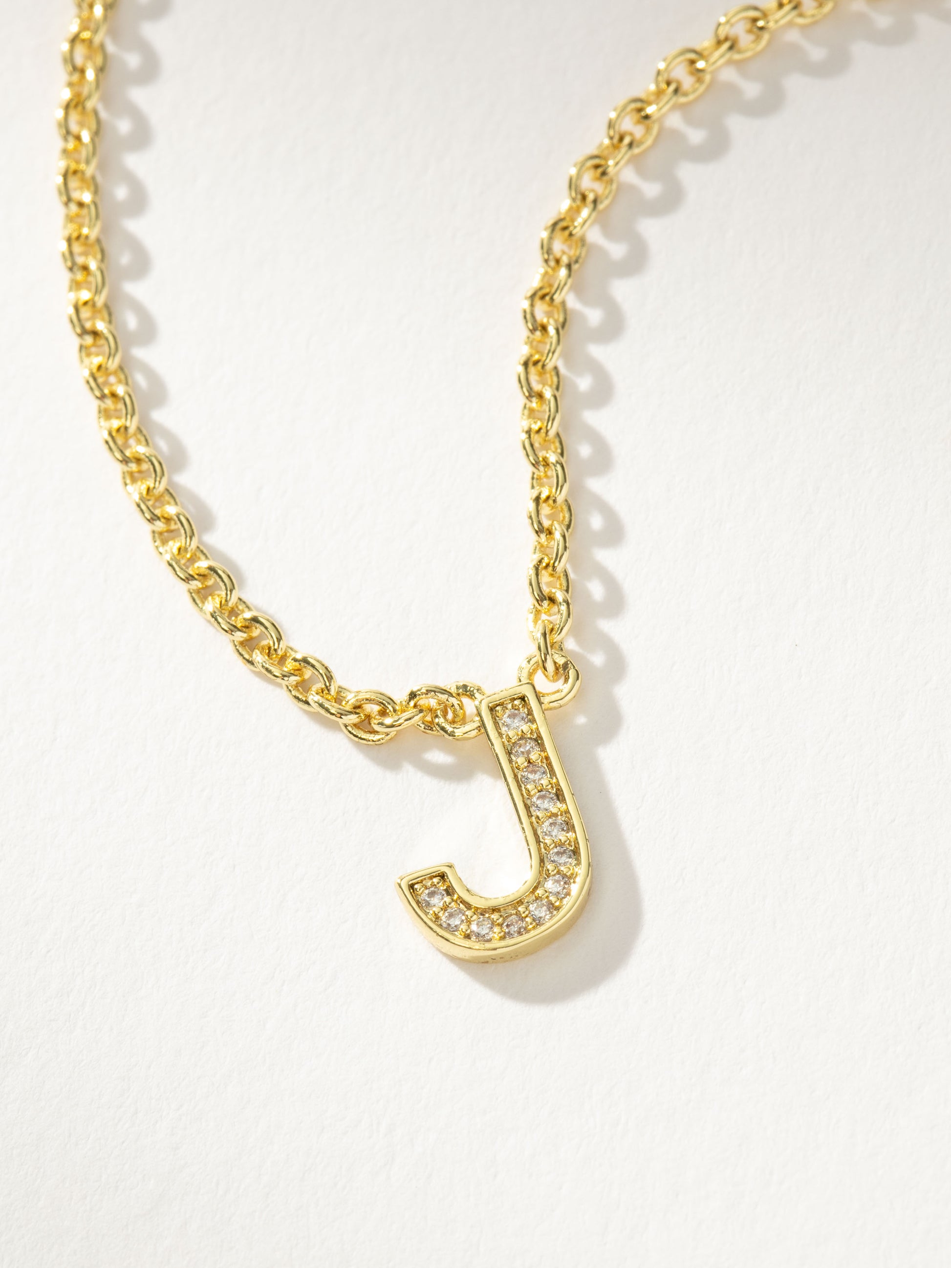 Initial Here Necklace | Gold J | Product Detail Image | Uncommon James