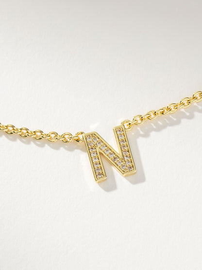 ["Initial Here Necklace ", " Gold N ", " Product Detail Image ", " Uncommon James"]