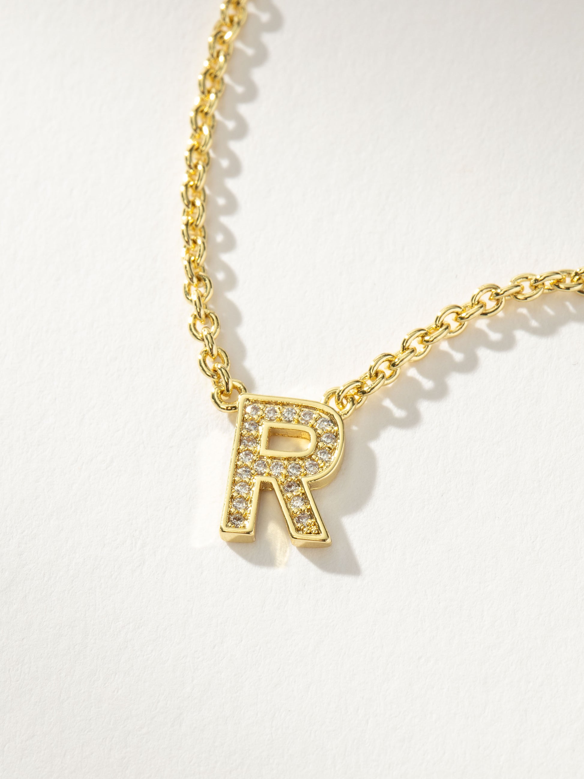 Initial Here Necklace | Gold R | Product Detail Image | Uncommon James