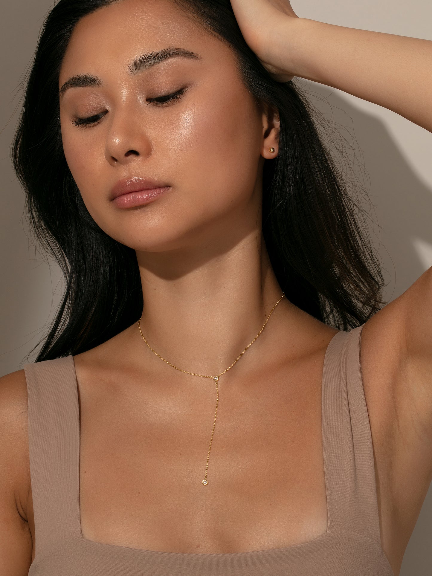 Little Things Lariat Necklace | Gold | Model Image | Uncommon James