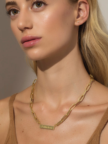 ["Love Life Necklace ", " Gold ", " Model Image ", " Uncommon James"]