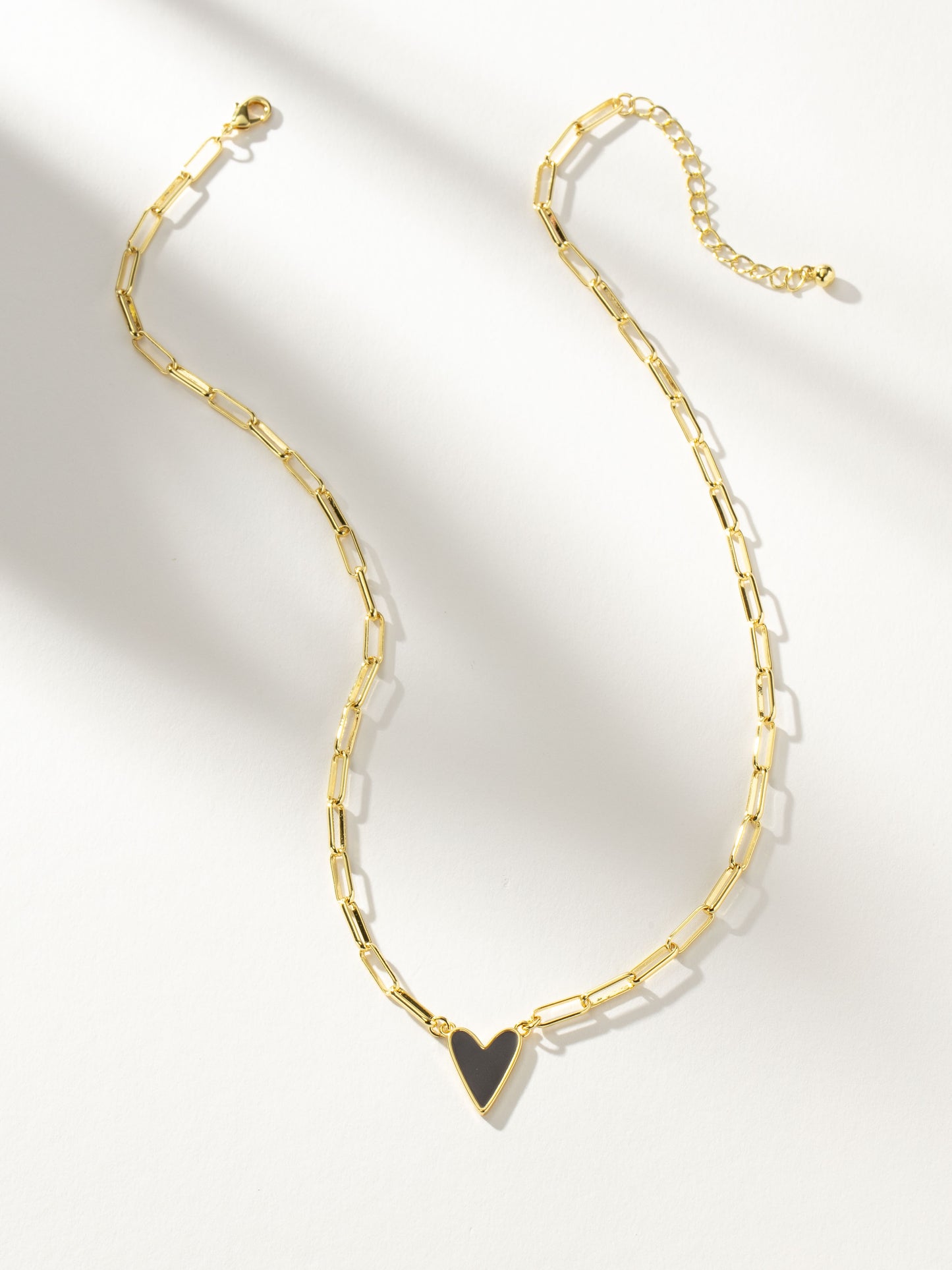 Enamel Heart Necklace | Gold Navy | Product Detail Image | Uncommon James