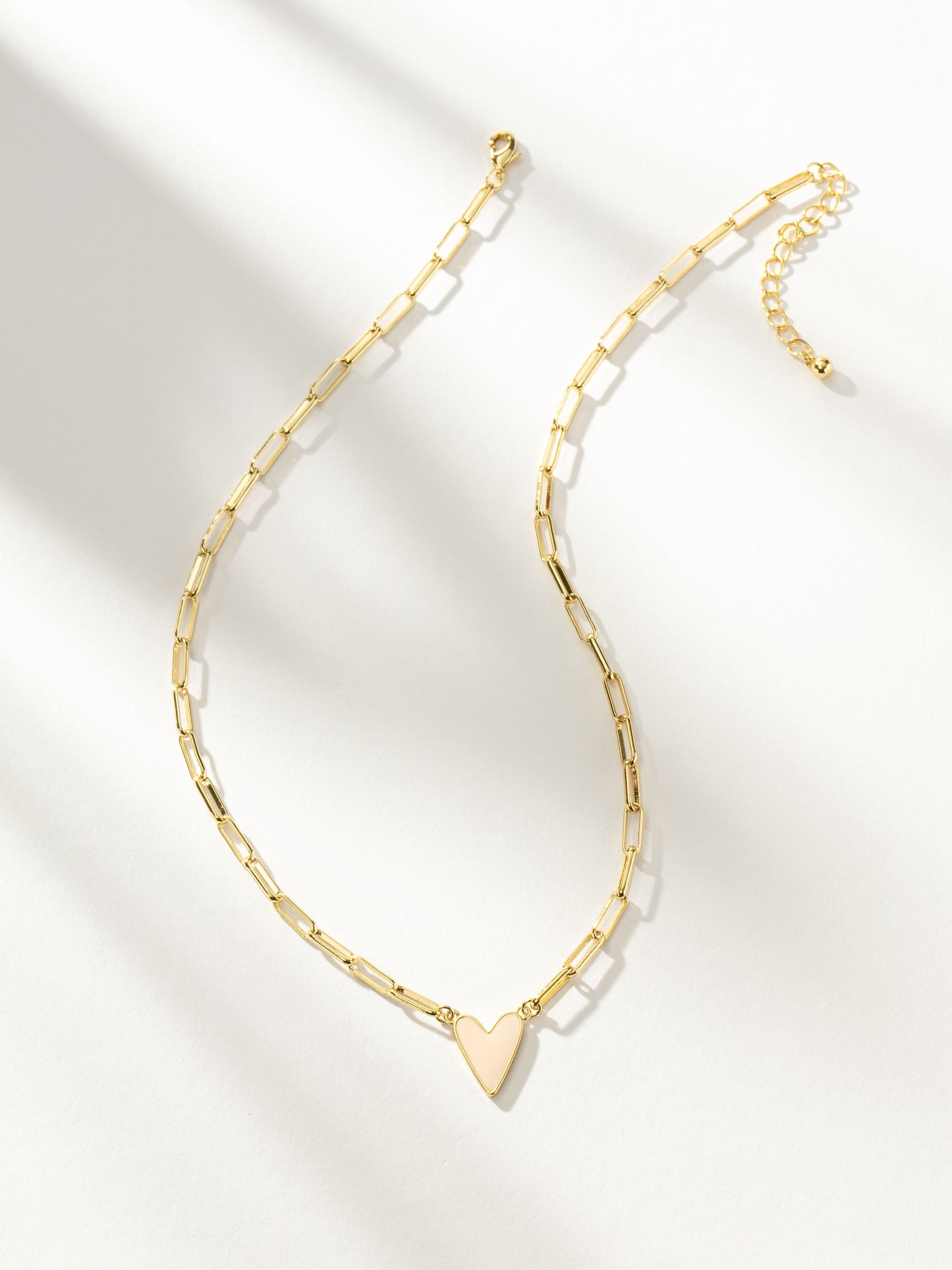 Enamel Heart Necklace | Gold Off White | Product Image | Uncommon James