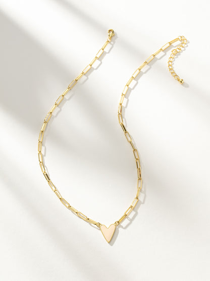 ["Enamel Heart Necklace ", " Gold Off White ", " Product Image ", " Uncommon James"]