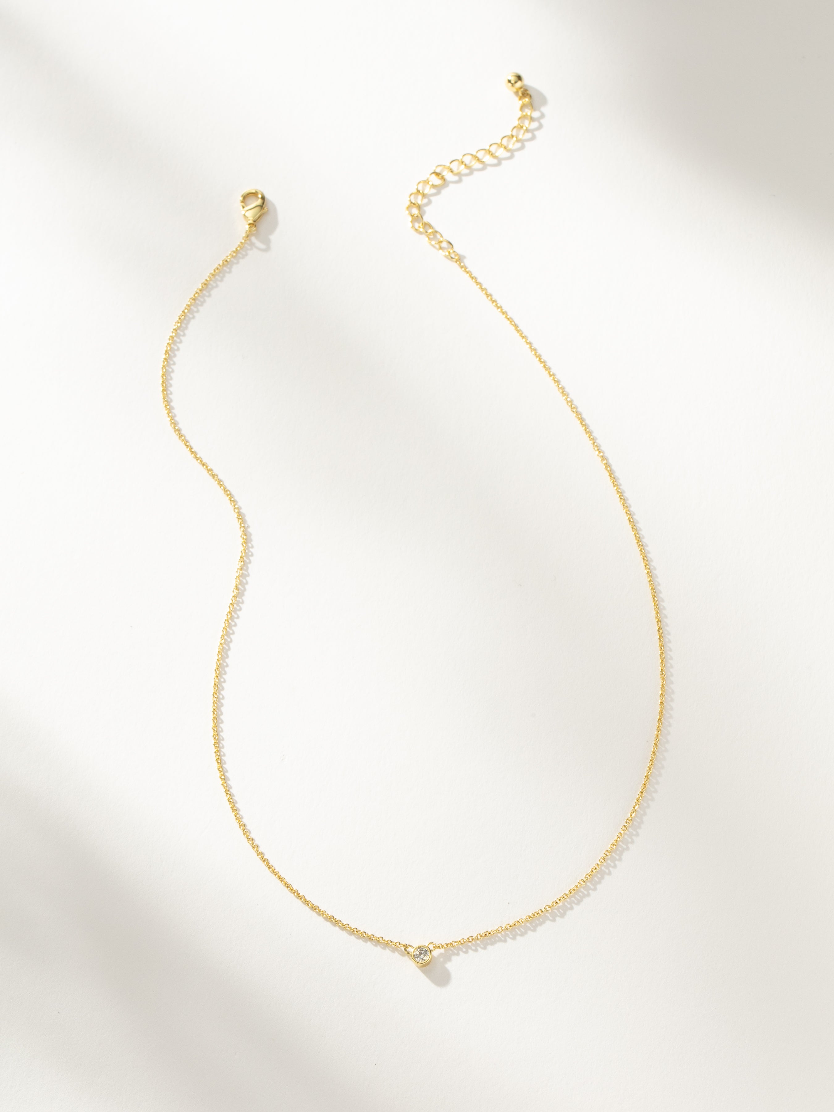 Pure Circle Stone and Dainty Chain Necklace in Gold | Uncommon James