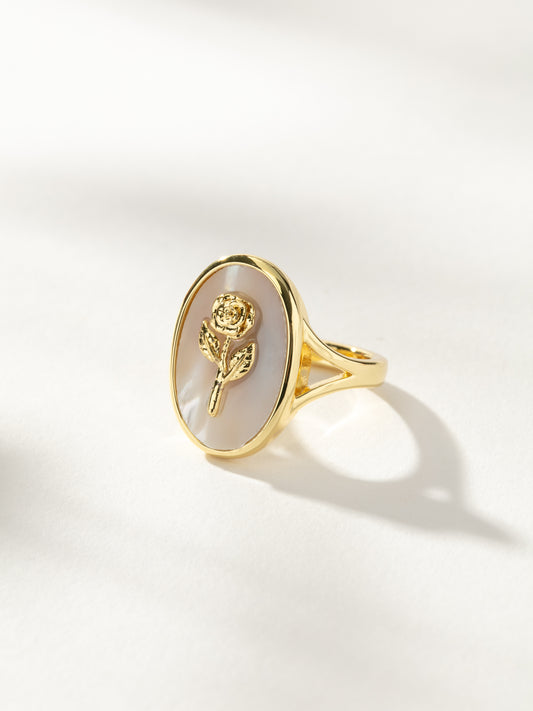 Pearlescent Rose Ring | Gold | Product Image | Uncommon James
