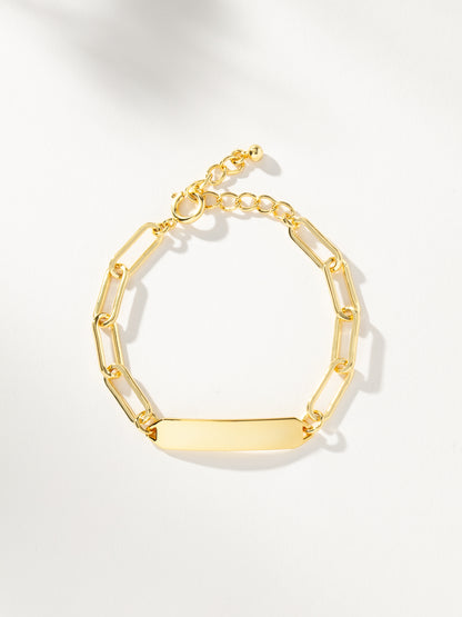 ["Chain and Bar Bracelet ", " Gold ", " Product Image ", " Uncommon James"]