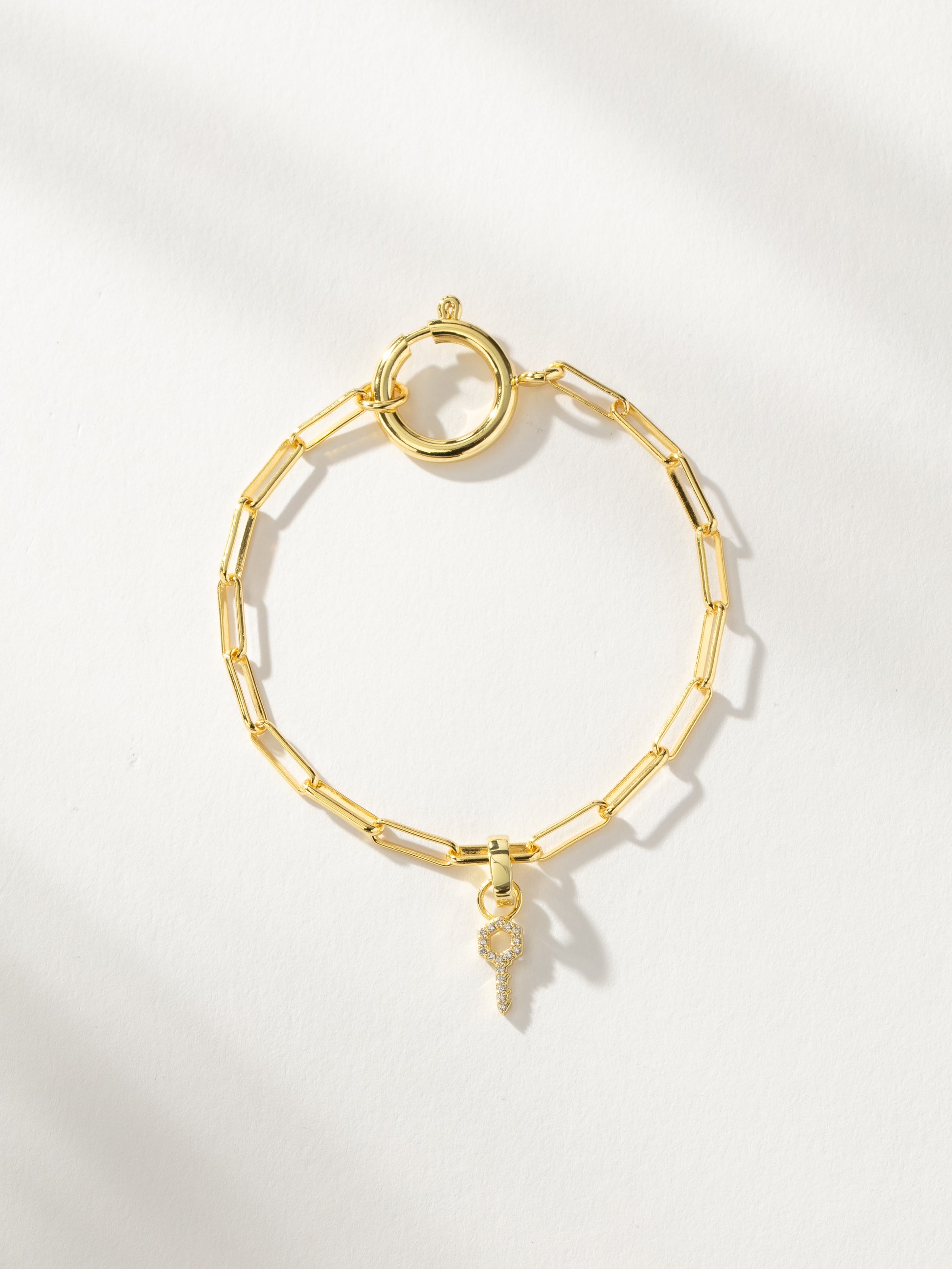 Charm Paperclip Chain Bracelet in Gold Uncommon James