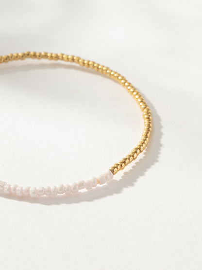 ["Flipside Beaded Bracelet ", " Pink/White ", " Product Detail Image ", " Uncommon James"]
