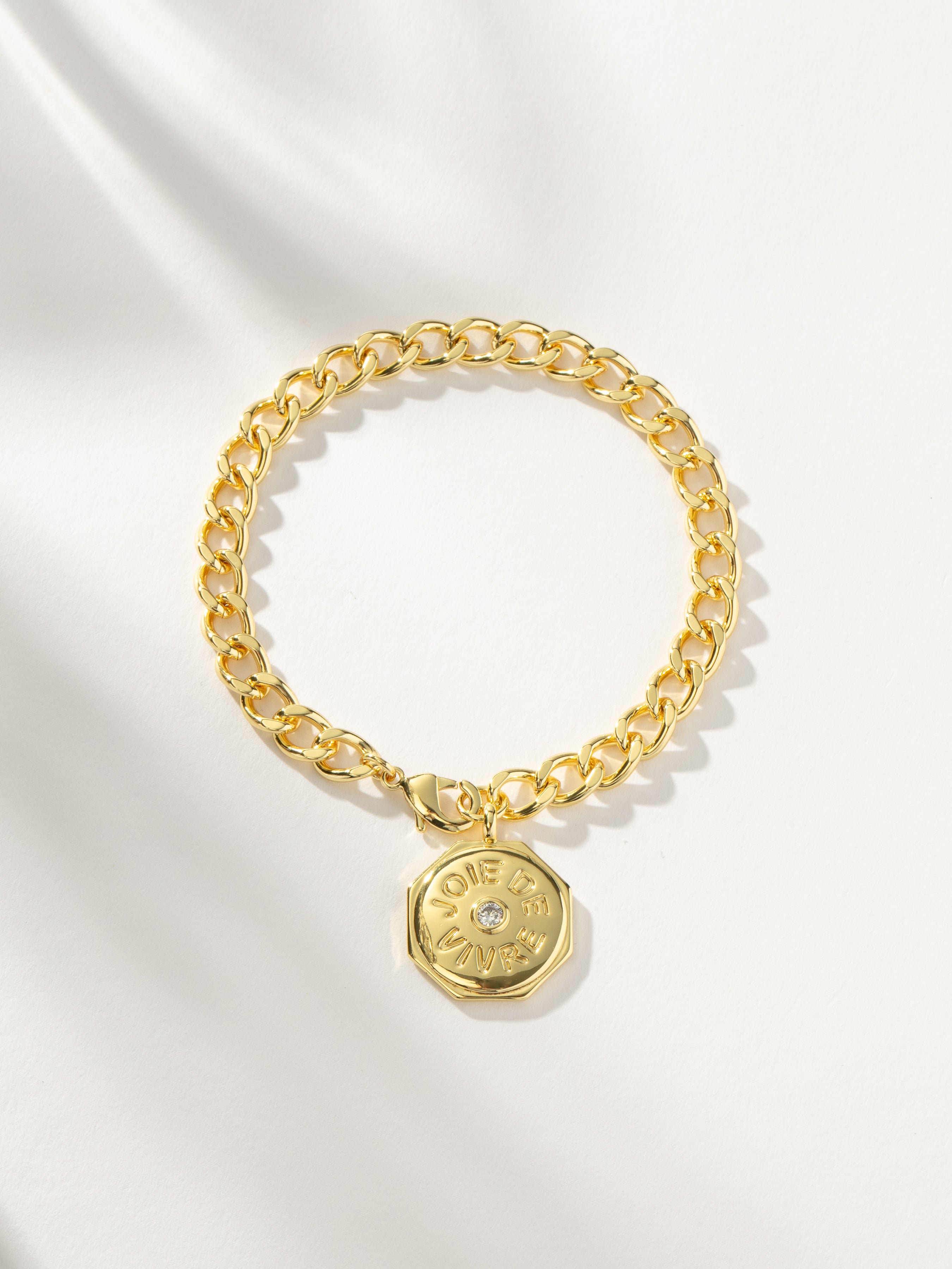 Joie De Vivre Statement Chain Bracelet in Gold Uncommon James