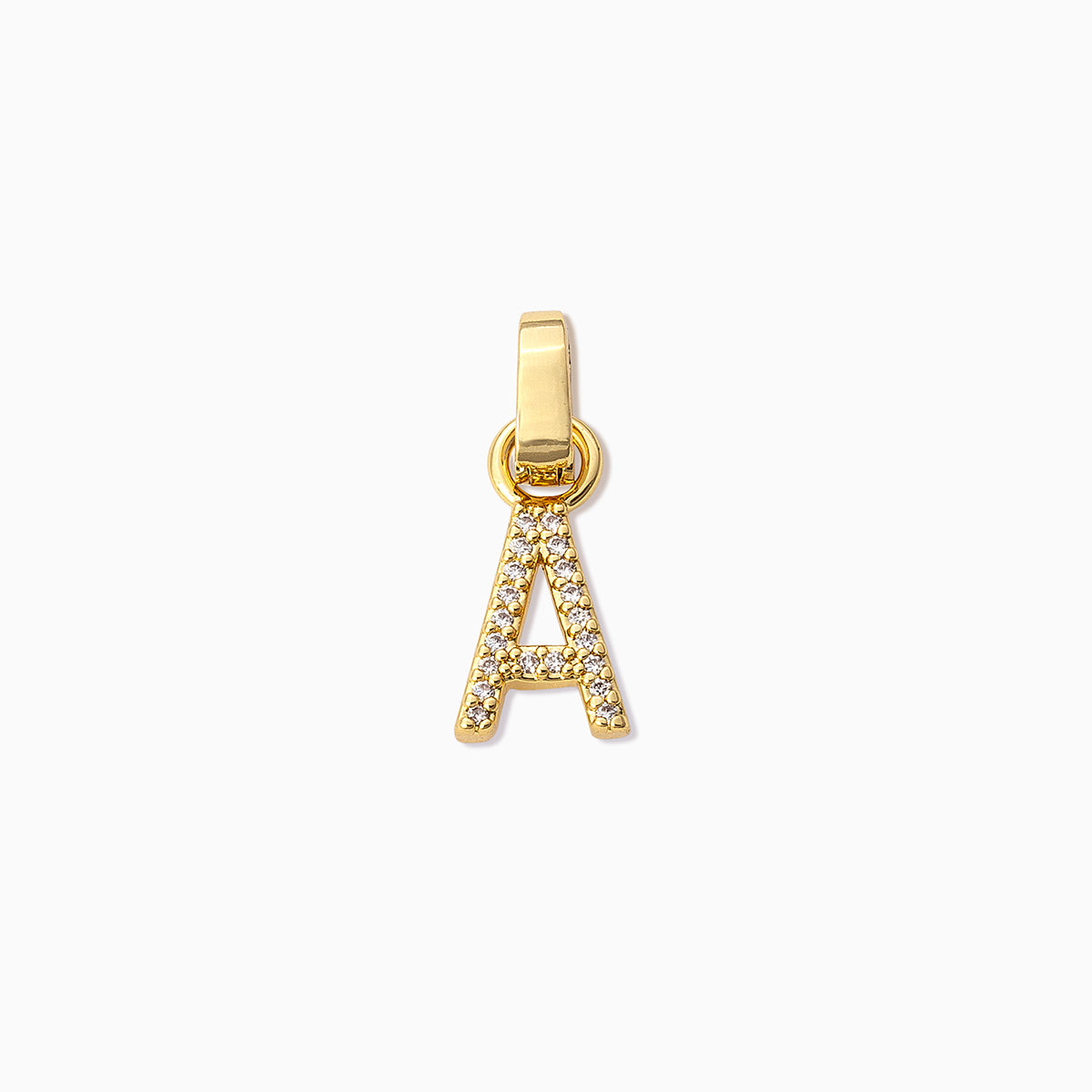 Pavé Letter Charm | Gold A | Product Image | Uncommon James