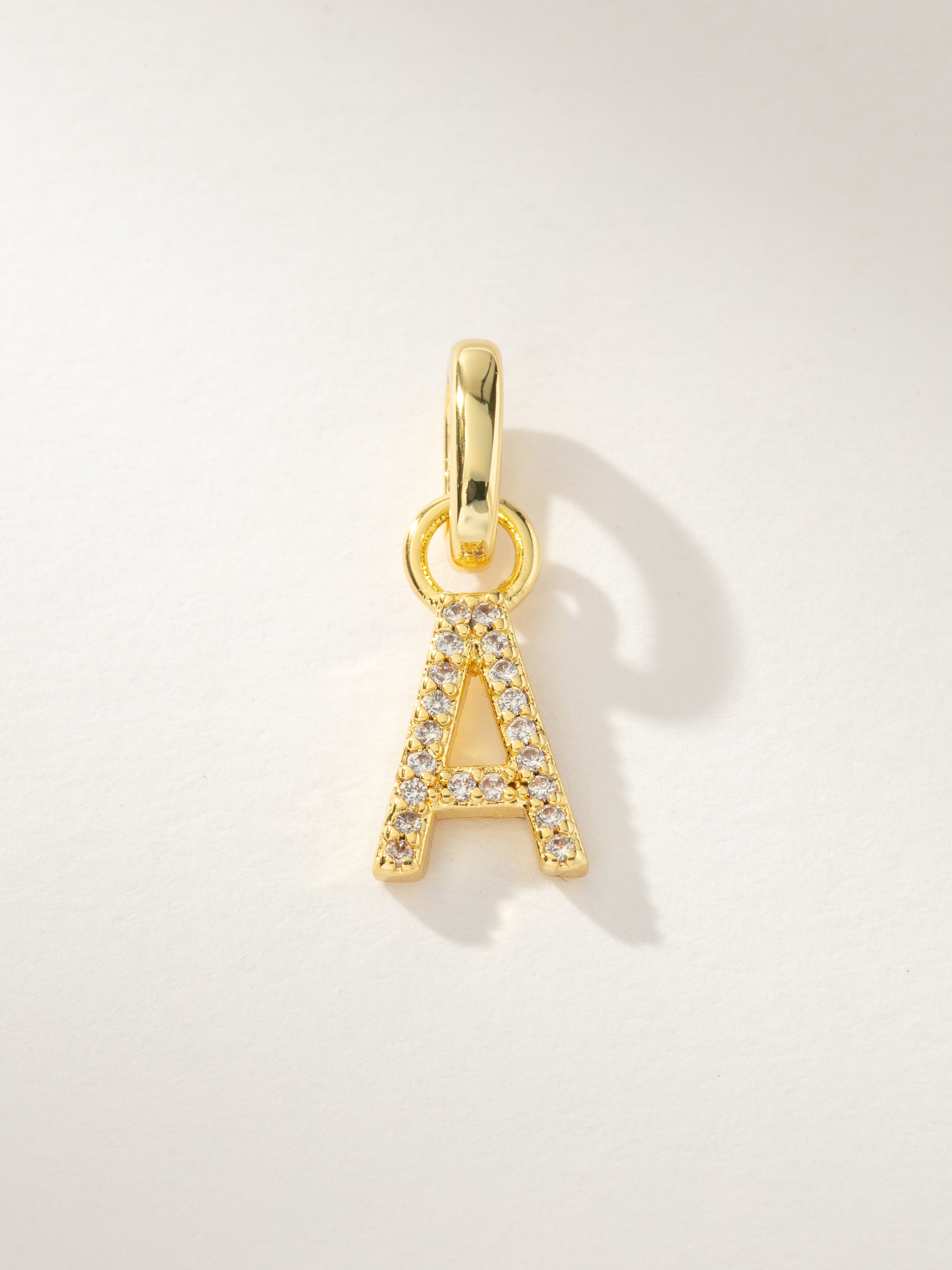 Pavé Letter Charm | Gold A | Product Image | Uncommon James