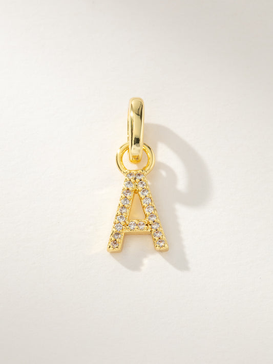 Pavé Letter Charm | Gold A | Product Image | Uncommon James
