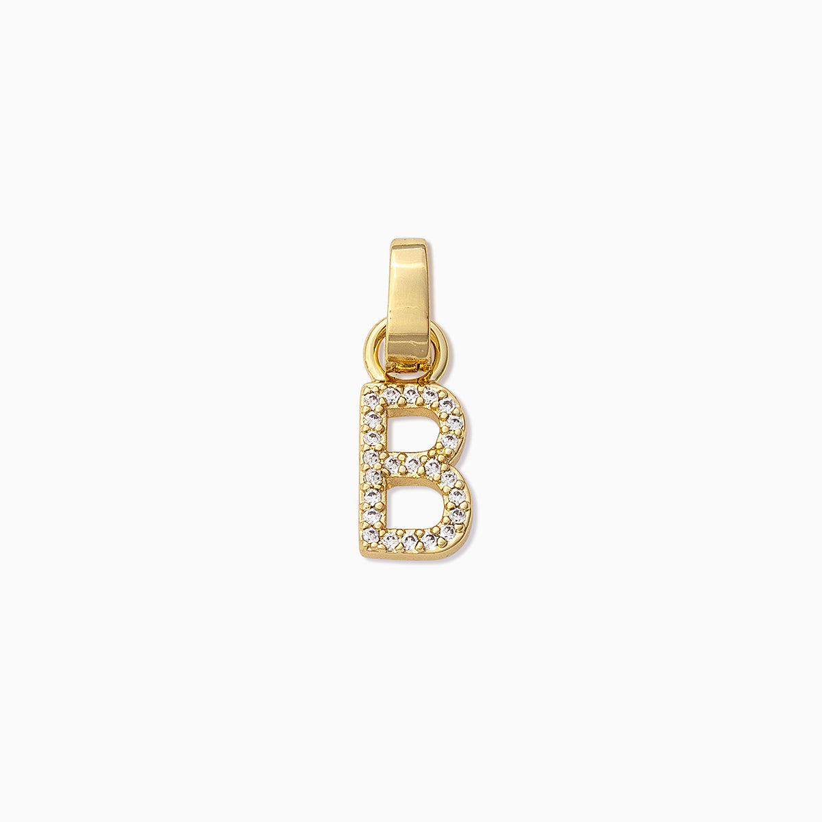 Pavé Letter Charm | Gold B | Product Image | Uncommon James
