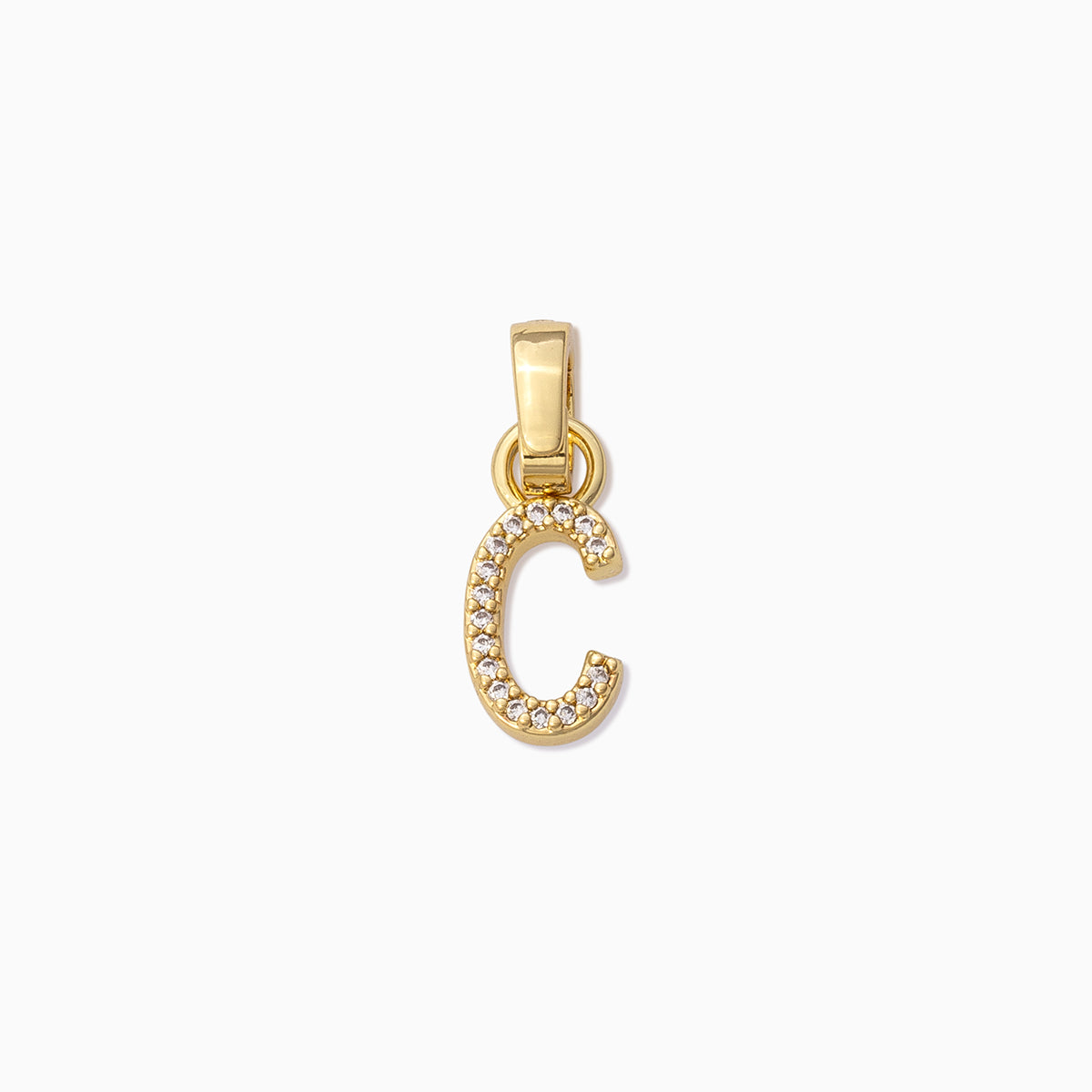 Pavé Letter Charm | Gold C | Product Image | Uncommon James