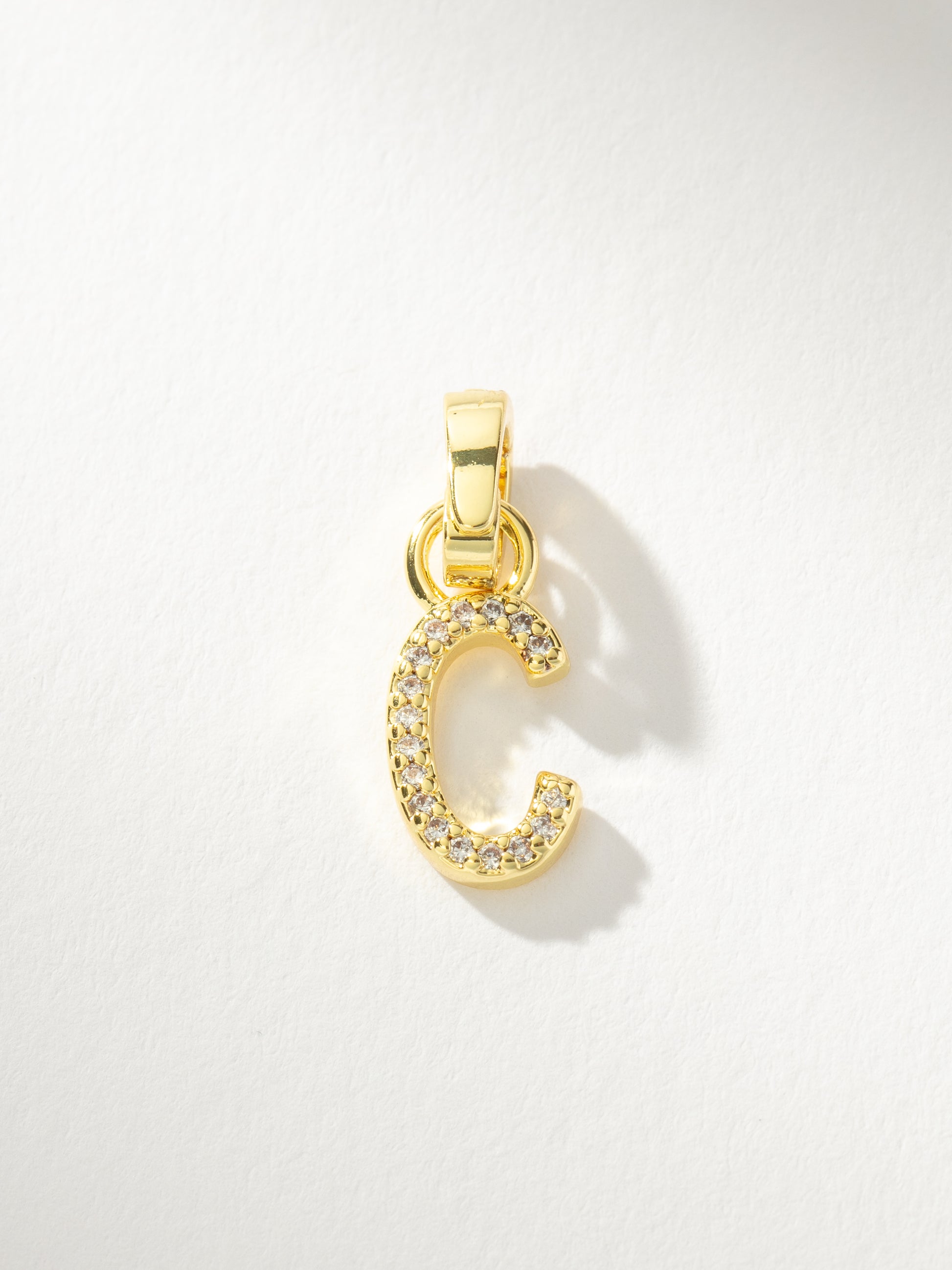 Letter Charm | Pavé Gold C | Product Image | Uncommon James