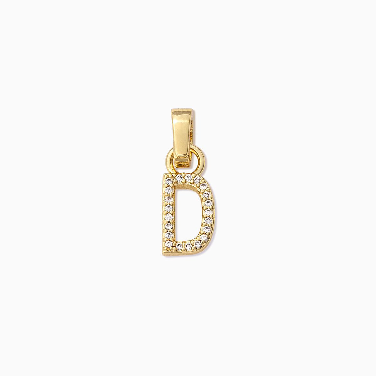 Pavé Letter Charm | Gold D | Product Image | Uncommon James