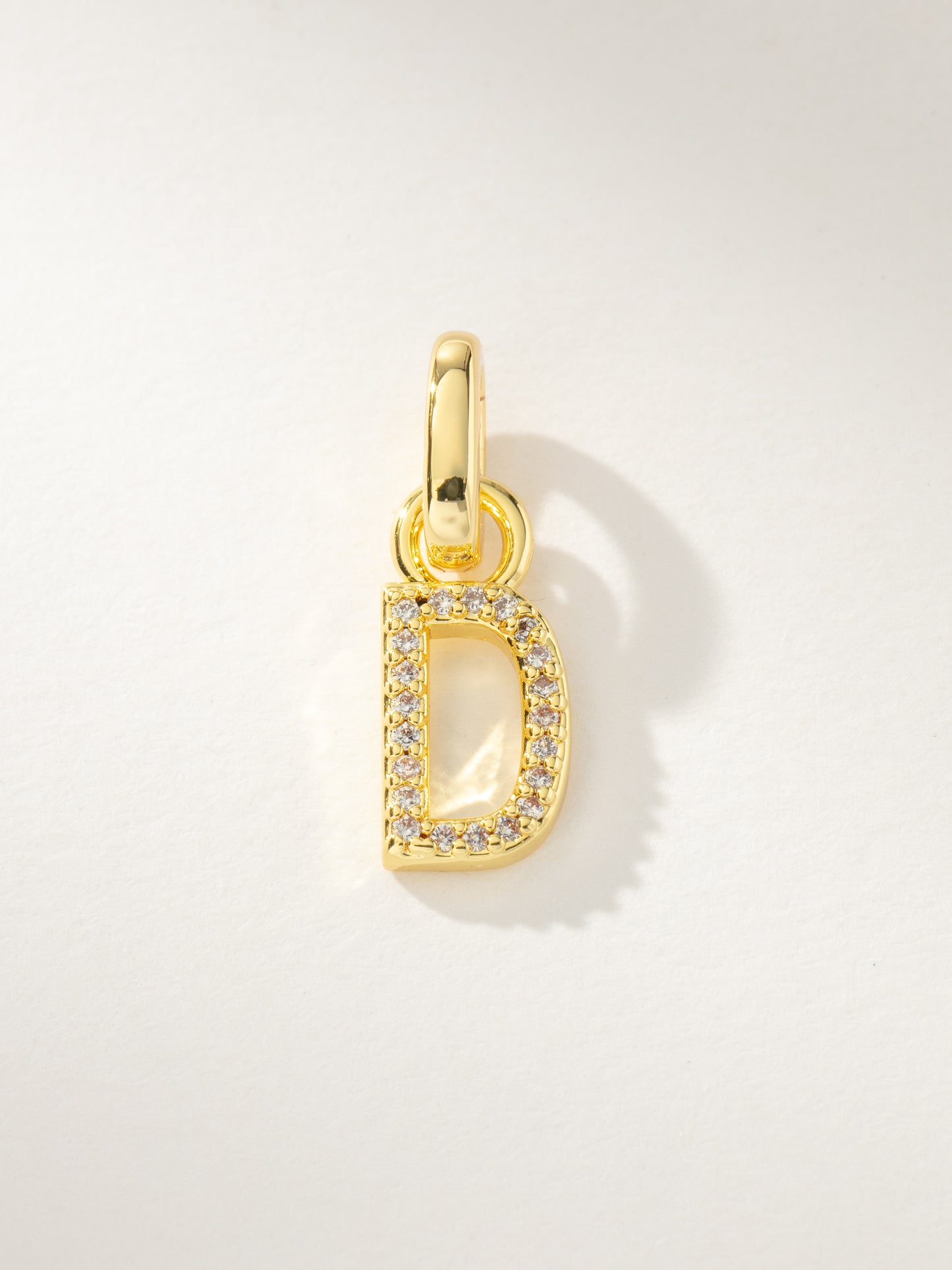 Pavé Letter Charm | Gold D | Product Image | Uncommon James