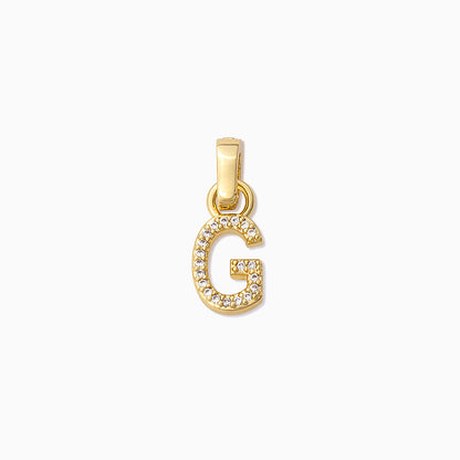 Pavé Letter Charm | Gold G | Product Image | Uncommon James
