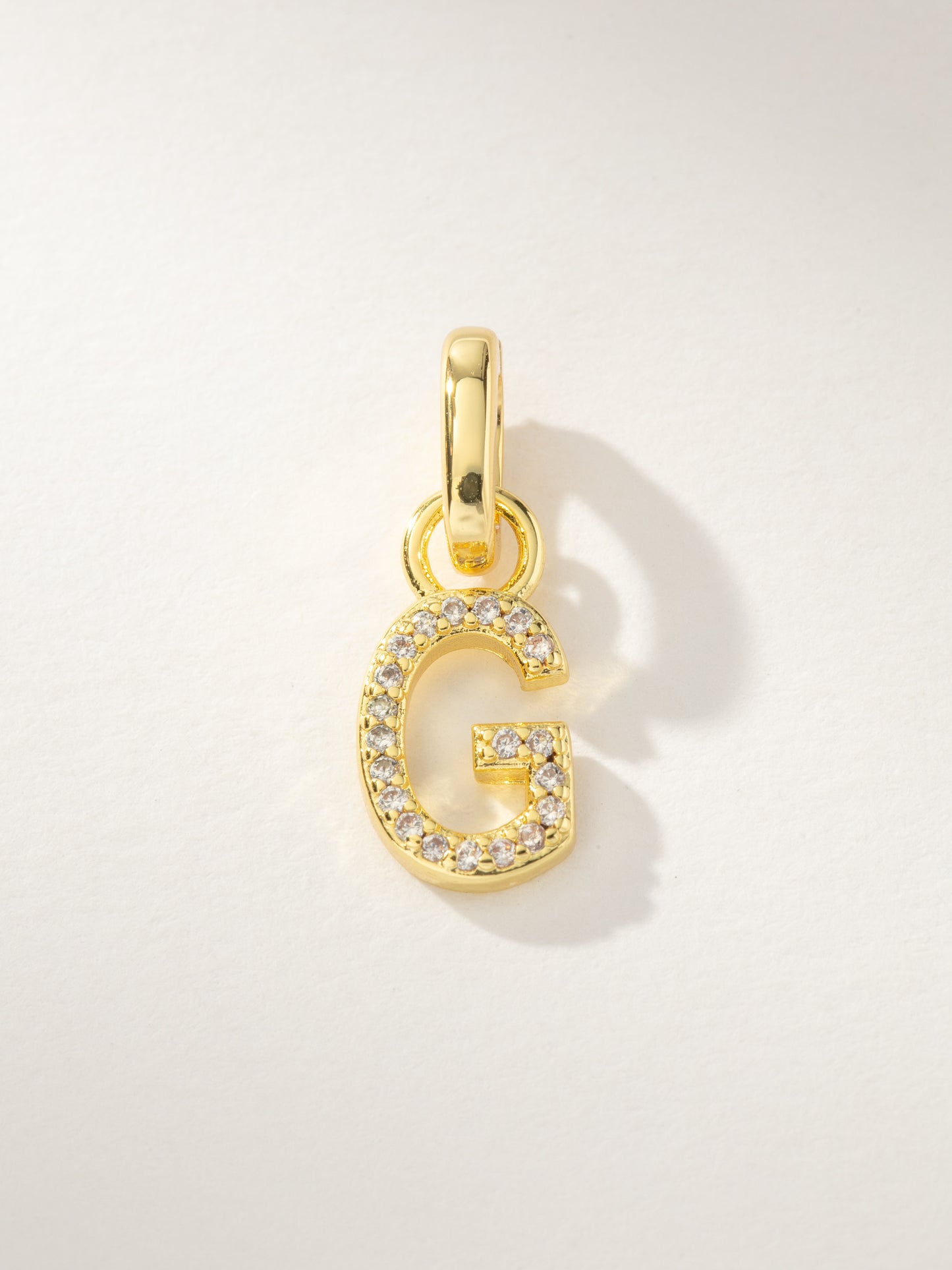 Pavé Letter Charm | Gold G | Product Image | Uncommon James