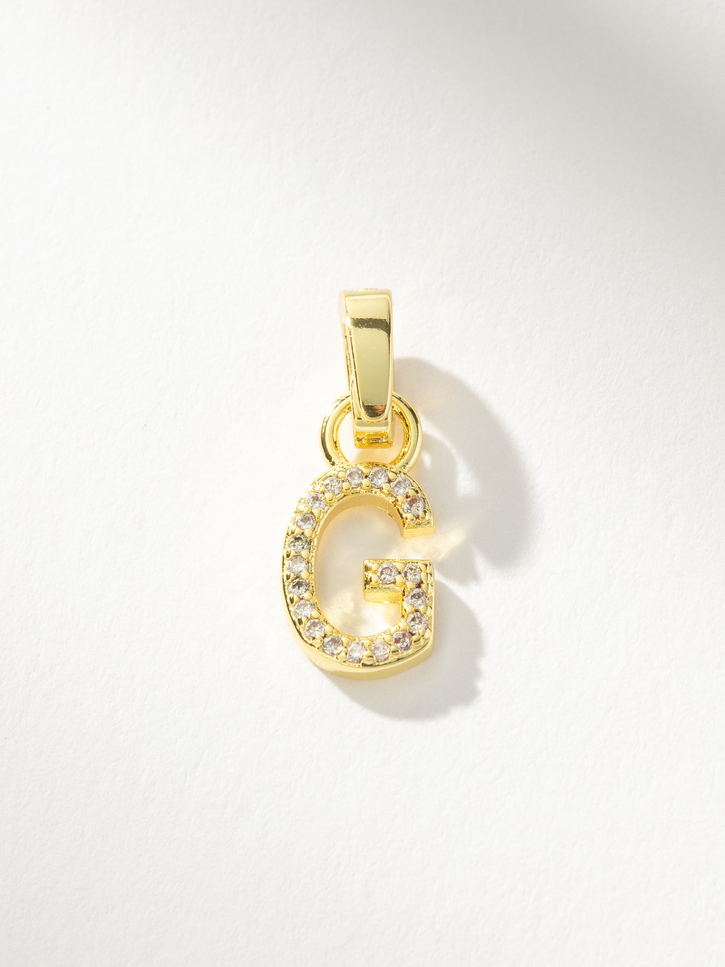 Letter Charm | Gold Clear G | Product Image | Uncommon James