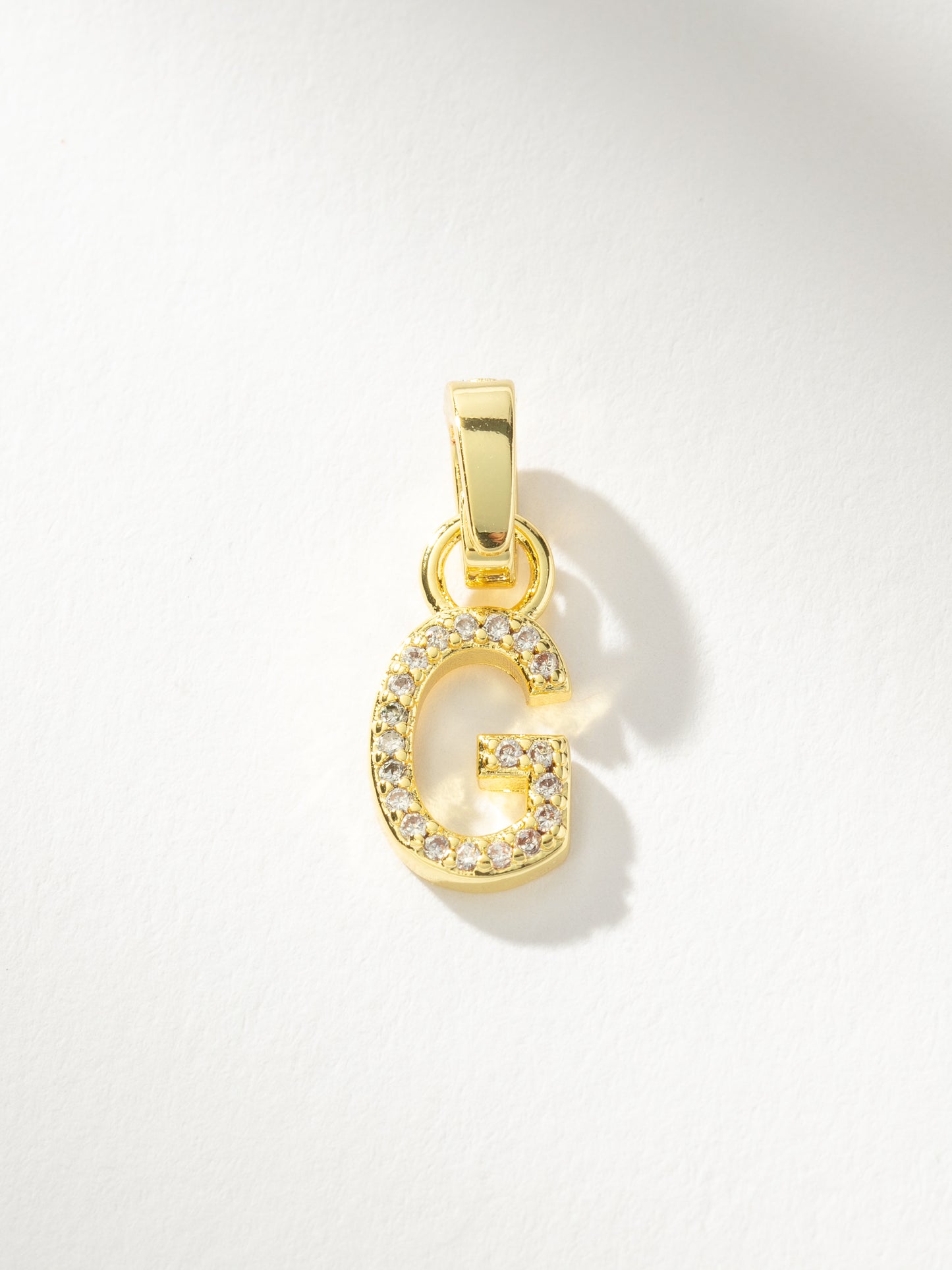 Letter Charm | Pavé Gold G | Product Image | Uncommon James