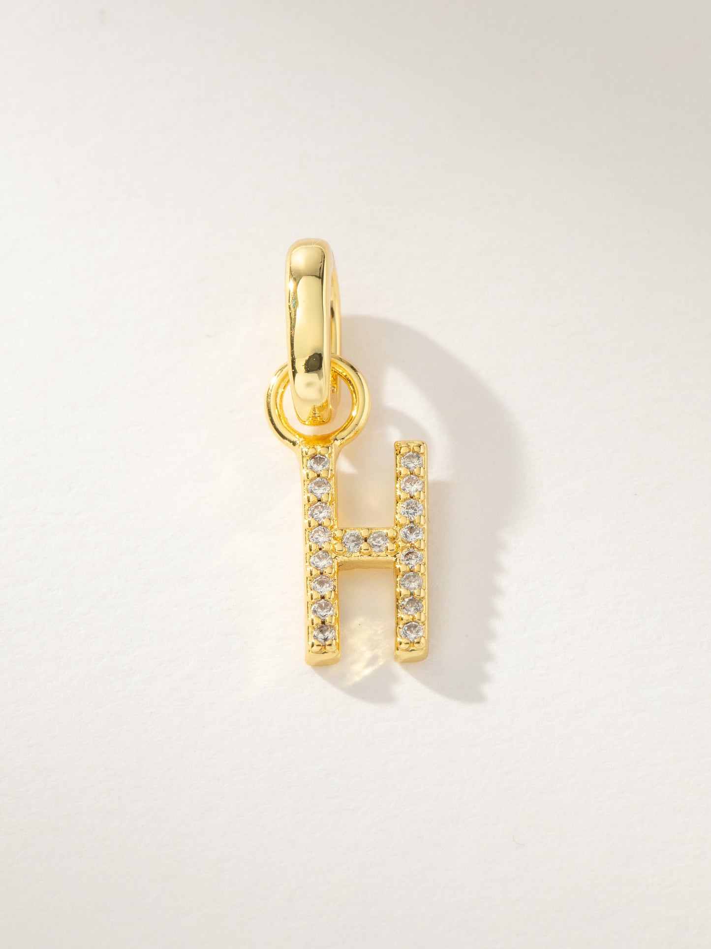 Pavé Letter Charm | Gold H | Product Image | Uncommon James