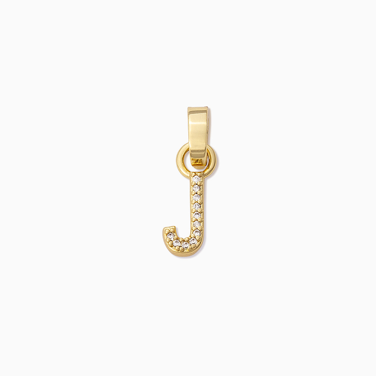 Pavé Letter Charm | Gold J | Product Image | Uncommon James