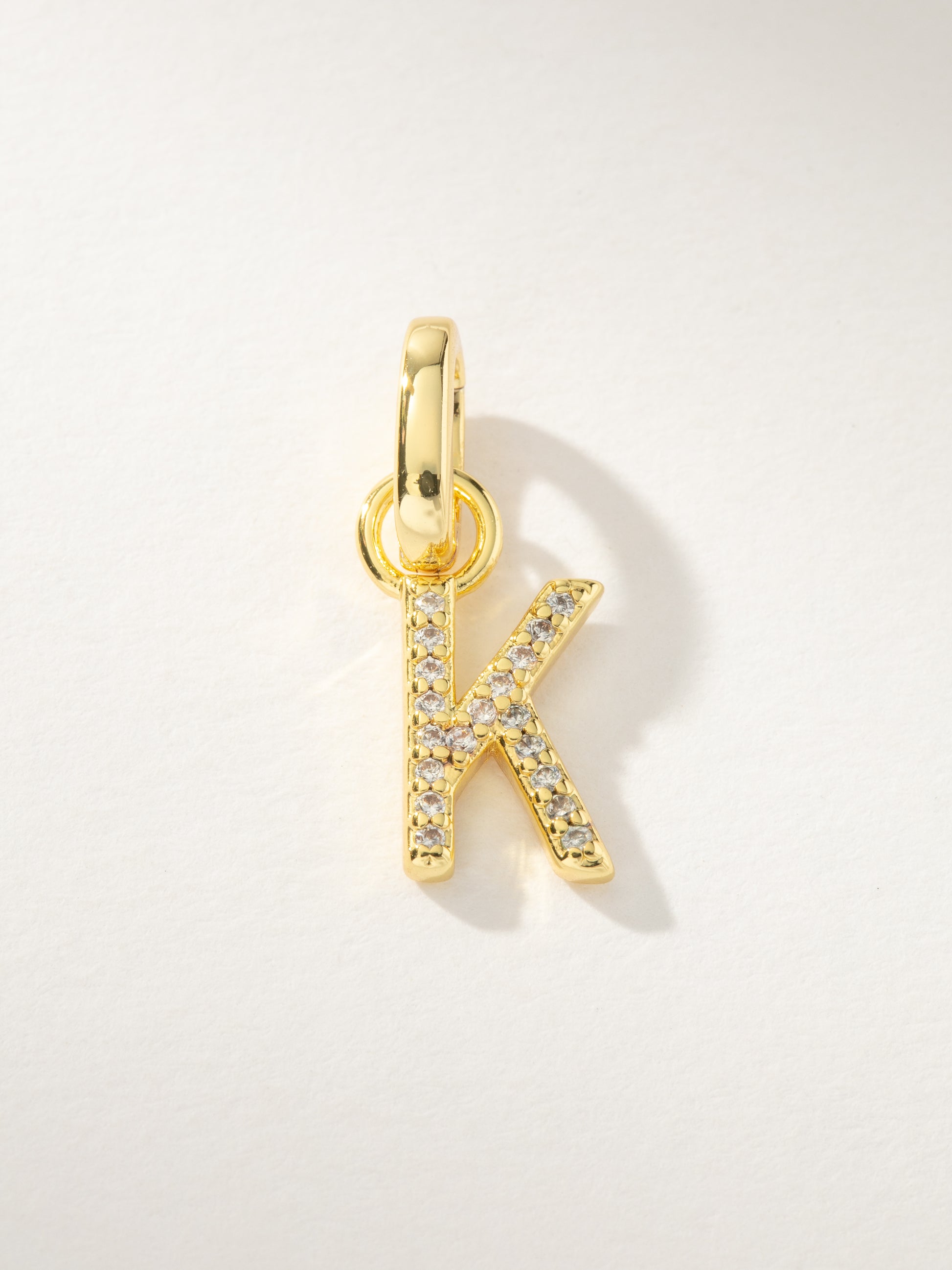 Pavé Letter Charm | Gold K | Product Image | Uncommon James