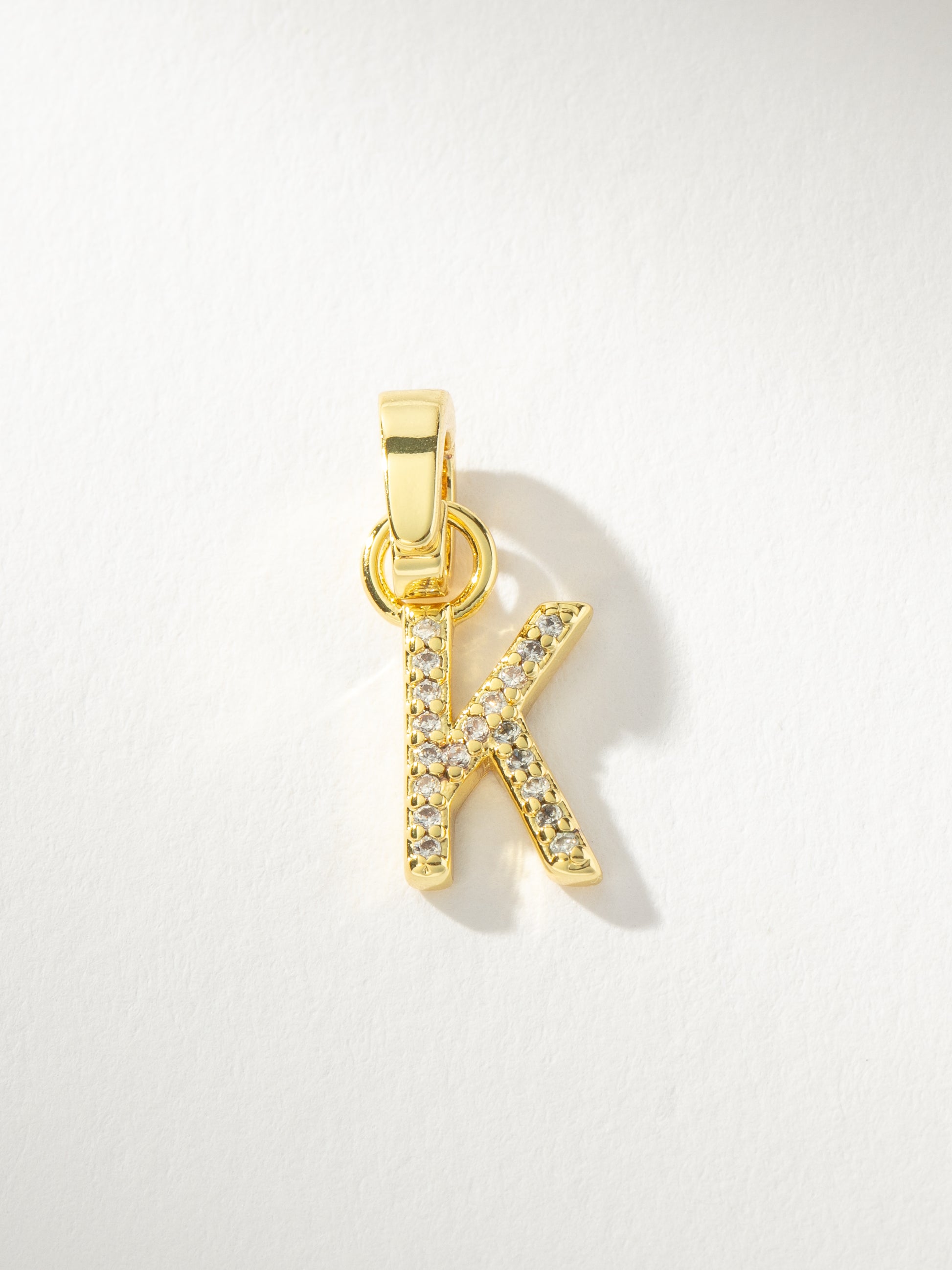 Letter Charm | Gold Clear K | Product Image | Uncommon James