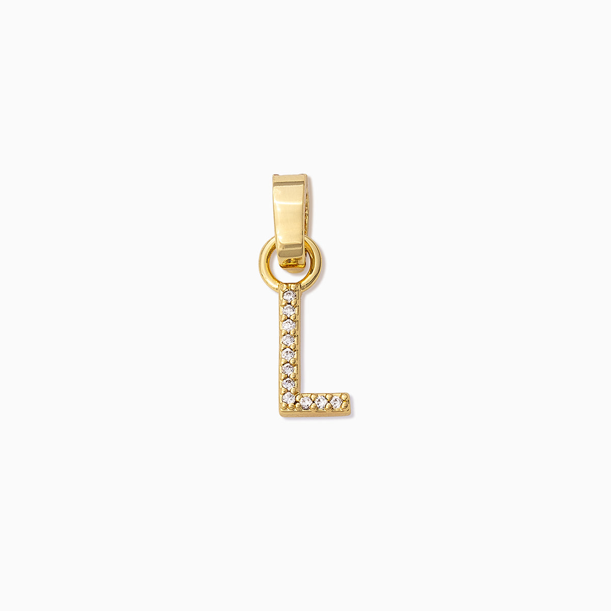 Pavé Letter Charm | Gold L | Product Image | Uncommon James