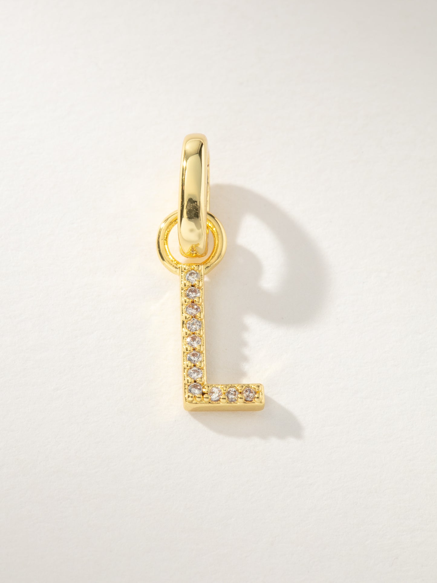 Pavé Letter Charm | Gold L | Product Image | Uncommon James