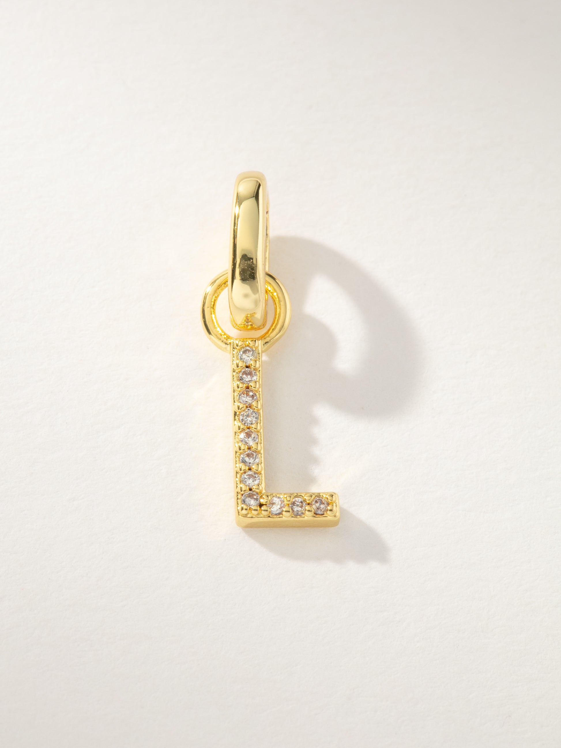 Pavé Letter Charm | Gold L | Product Image | Uncommon James