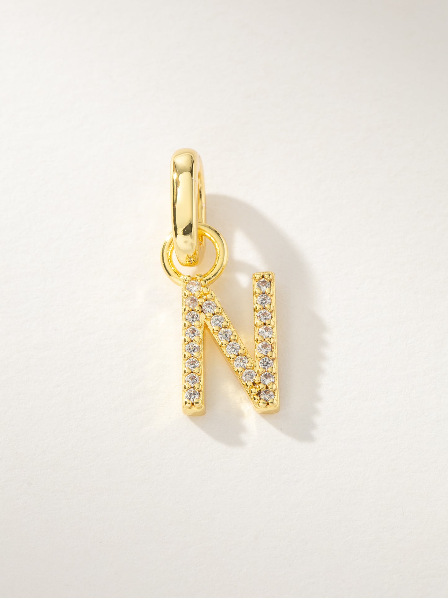 Pavé Letter Charm | Gold N | Product Image | Uncommon James