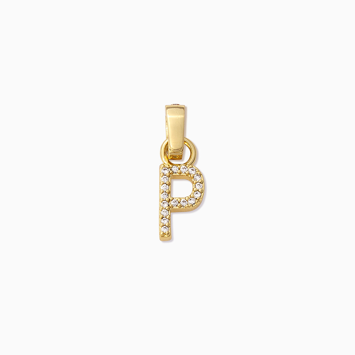 Pavé Letter Charm | Gold P | Product Image | Uncommon James
