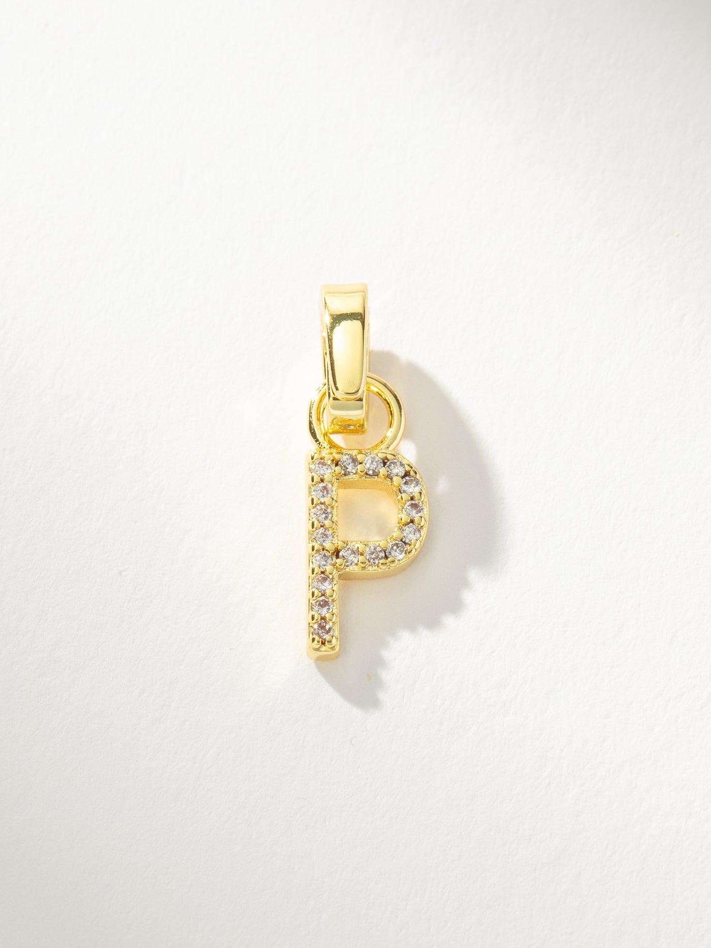 Letter Charm | Pavé Gold P | Product Image | Uncommon James