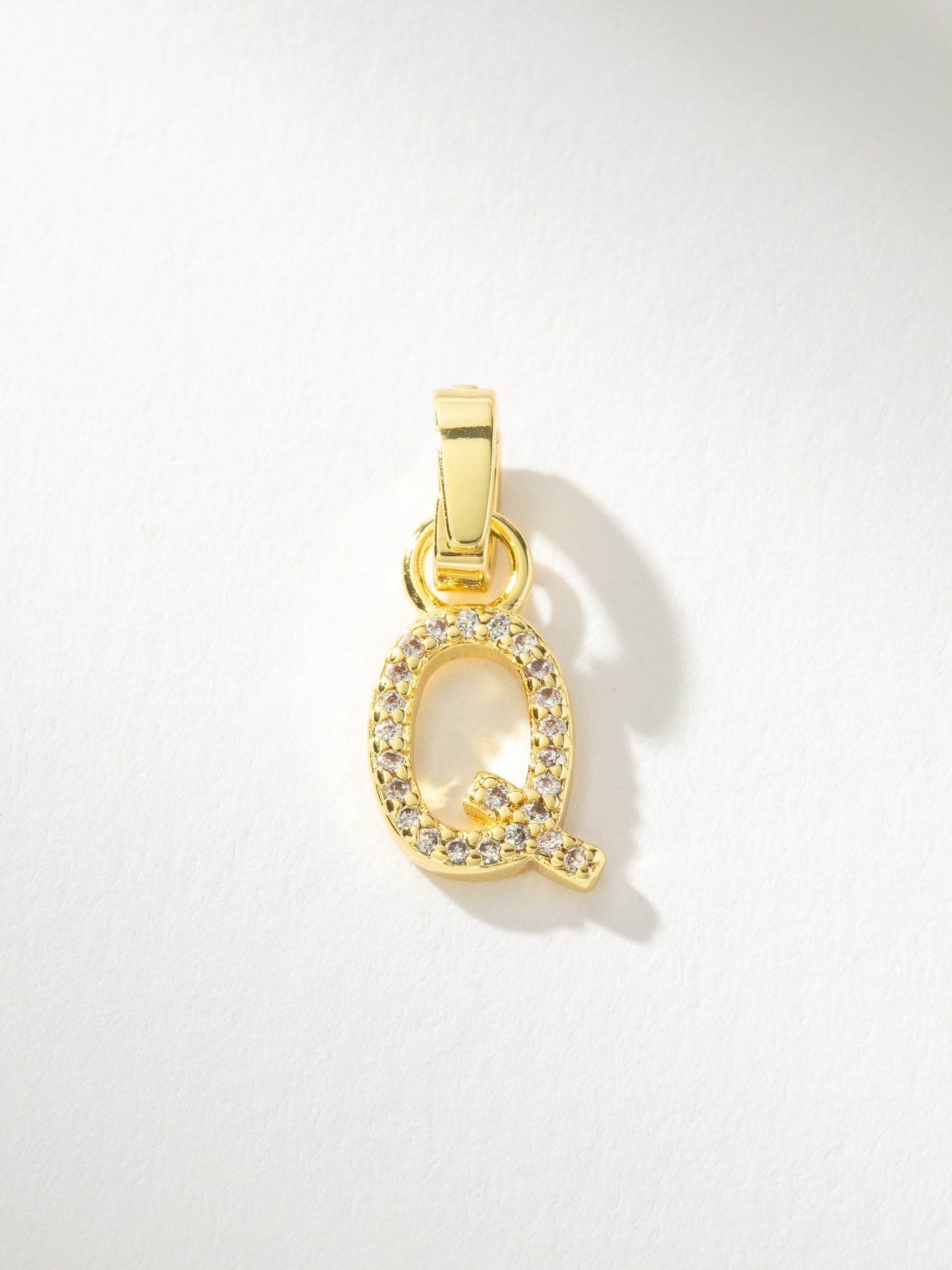 Letter Charm | Pavé Gold Q | Product Image | Uncommon James