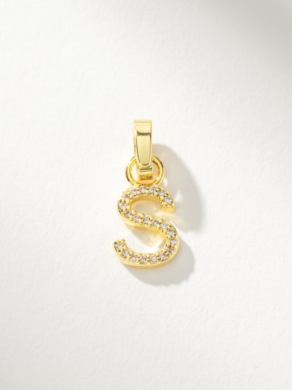 ["Letter Charm ", " Pavé Gold S ", " Product Image ", " Uncommon James"]