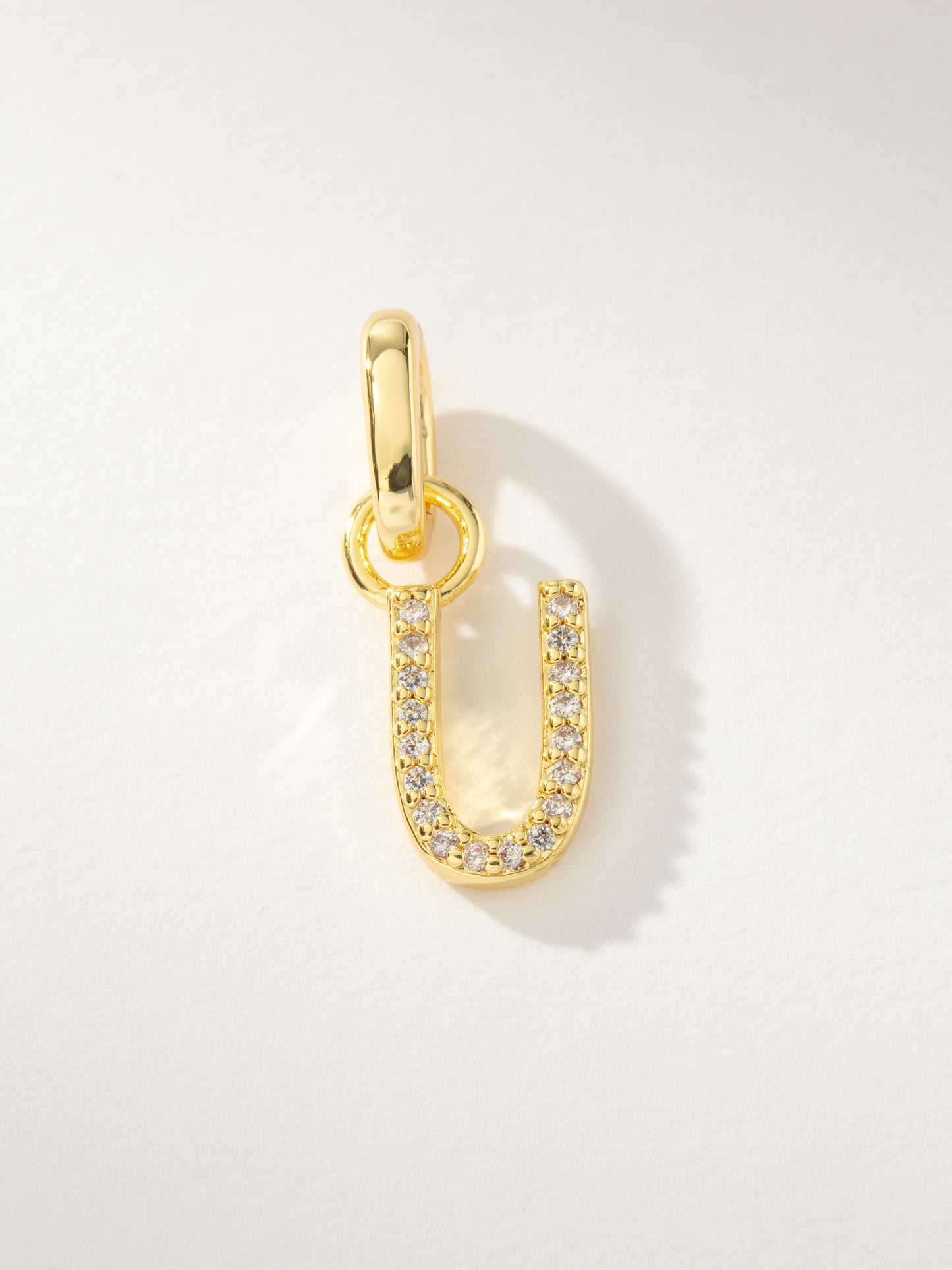 Pavé Letter Charm | Gold U | Product Image | Uncommon James