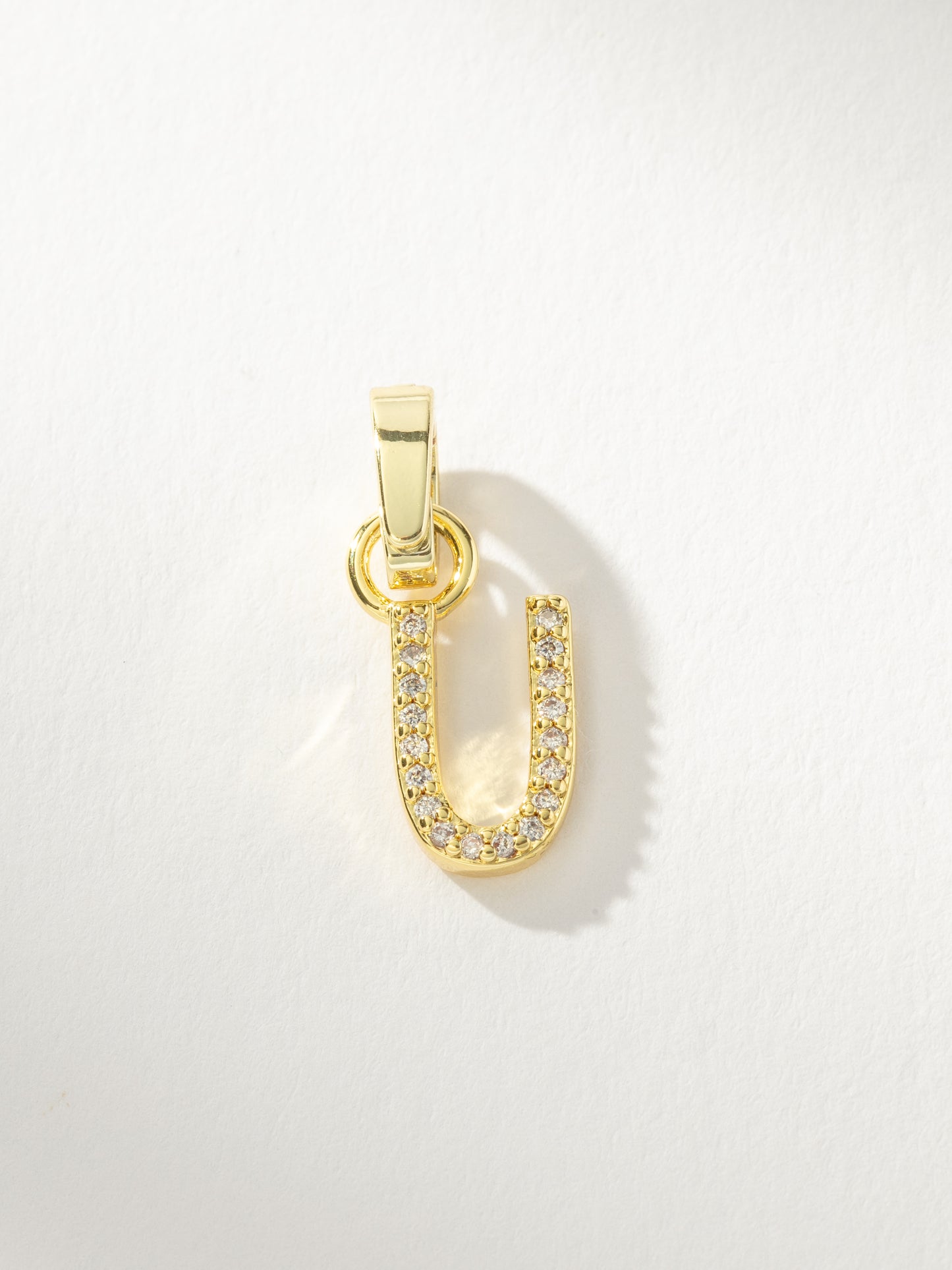 Letter Charm | Pavé Gold U | Product Image | Uncommon James