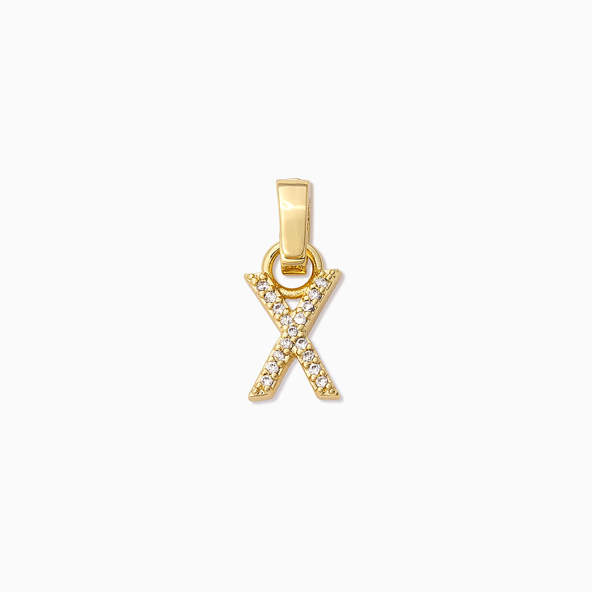 Pavé Letter Charm | Gold X | Product Image | Uncommon James