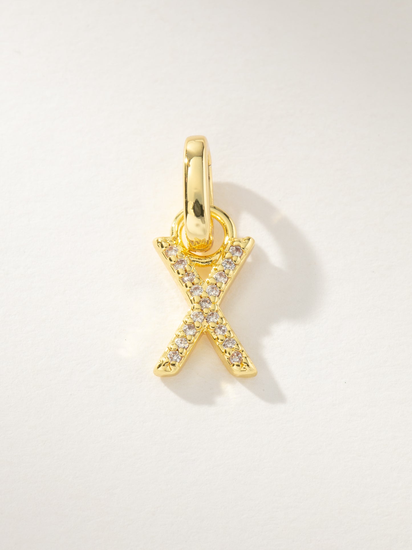 Pavé Letter Charm | Gold X | Product Image | Uncommon James