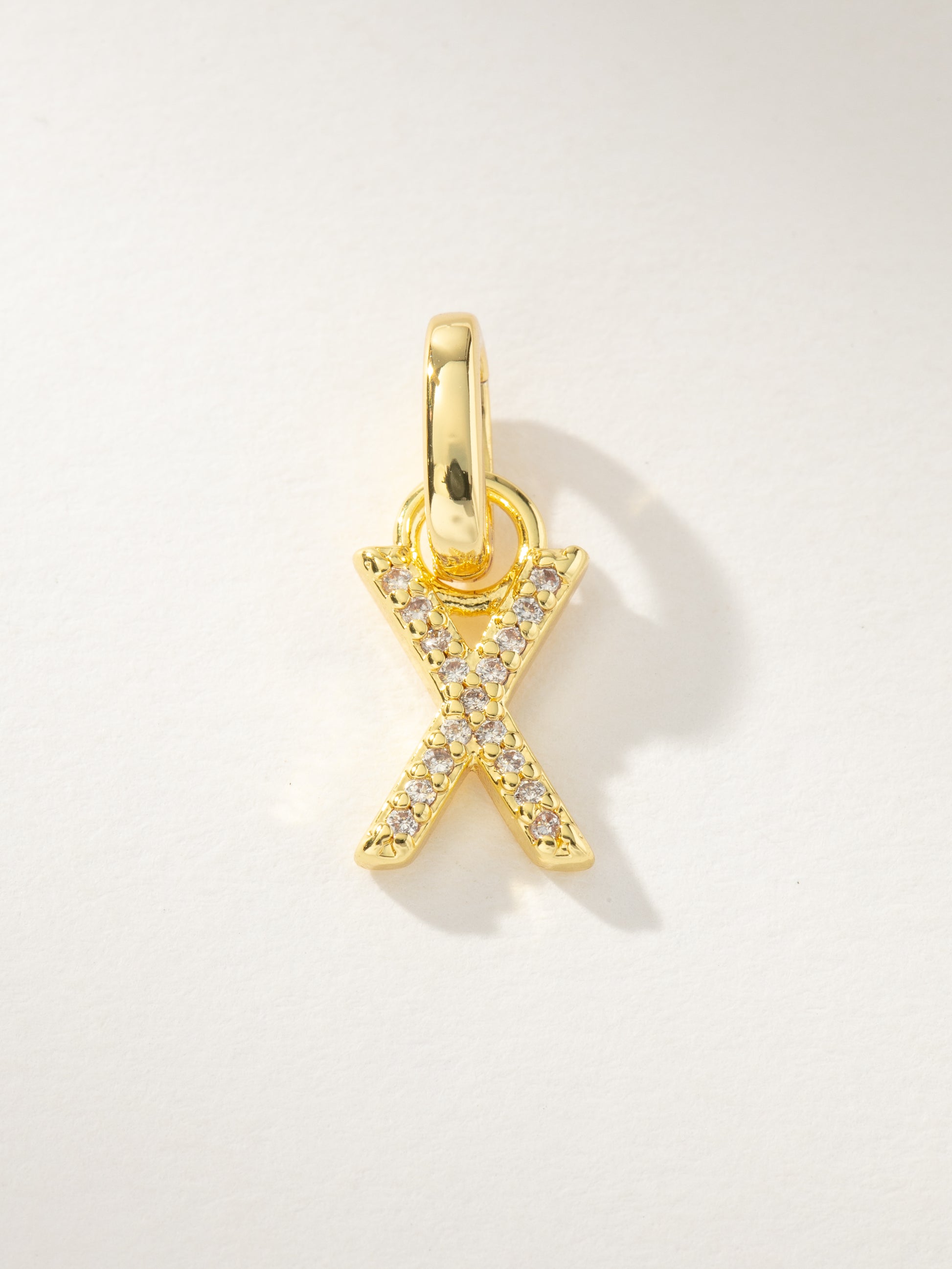 Pavé Letter Charm | Gold X | Product Image | Uncommon James