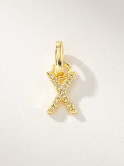 ["Pavé Letter Charm ", " Gold X ", " Product Image ", " Uncommon James"]