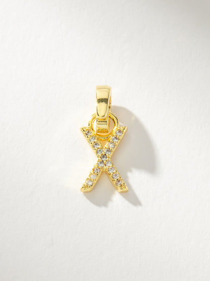 ["Letter Charm ", " Pavé Gold X ", " Product Image ", " Uncommon James"]