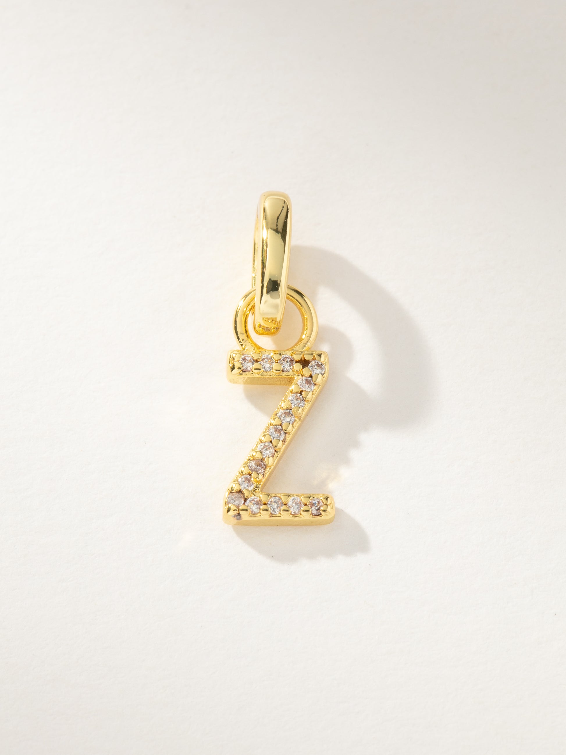 Pavé Letter Charm | Gold Z | Product Image | Uncommon James